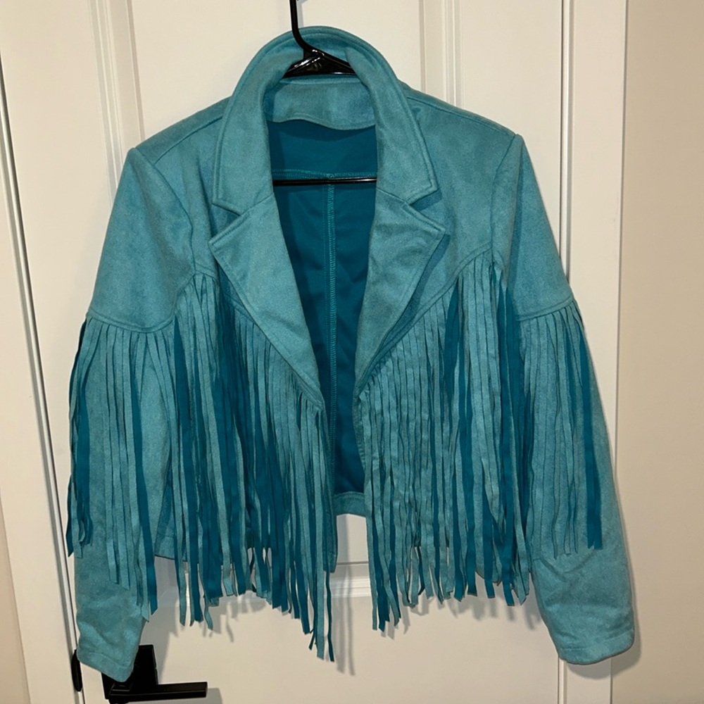 Blue Western Jacket with Tassels